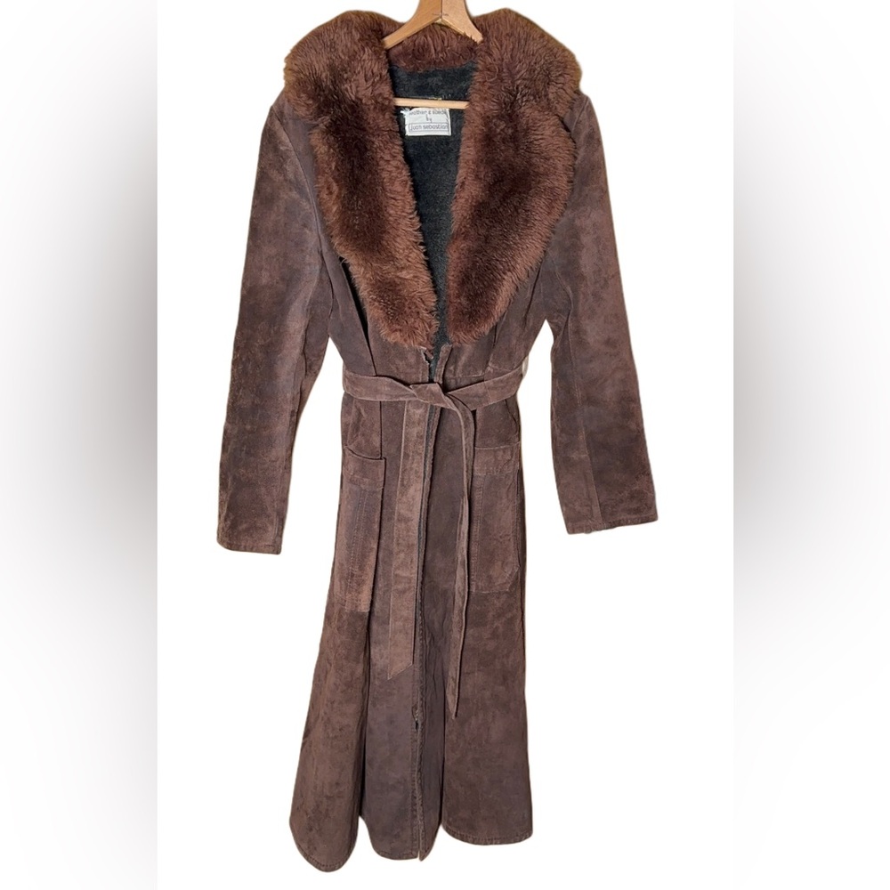 Brown Leather Jacket with Fur Collar